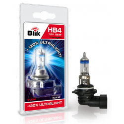 Лампа автомобільна BLIK HB4/12V 55W P22d +120% 42332 BLIK