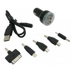 Зарядное устройство для автомобильного 2 USB+7переходника 12/24V 42472