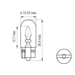 Лампа вспомогательного света T10 - /12V комплект 2шт блистер 61507