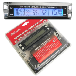 Термометр электронный с индикатором напряжения, от прикуривателя, 12V,13,5*3,7*2см,61741